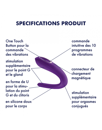 Stimulateur pour couple Satisfyer Double Classic - Violet