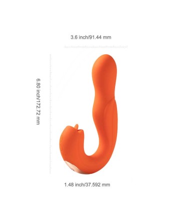 Joi - Vibromasseur tête rotative et stimulateur clitoridien - orange