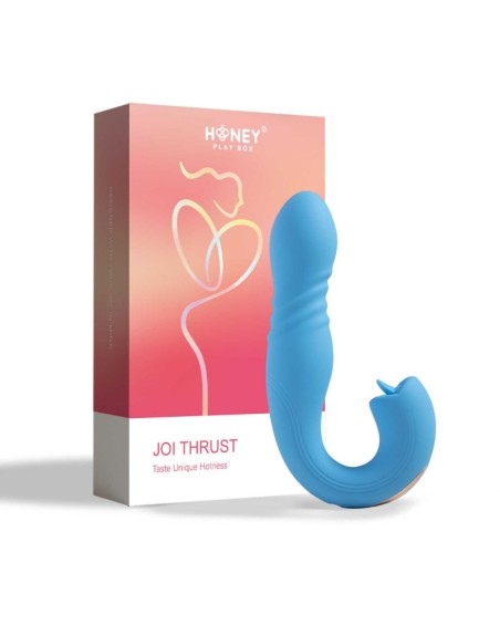 JOI THRUST bleu - Vibromasseur point G - lèche-clitoris - va et vient contrôlé par application