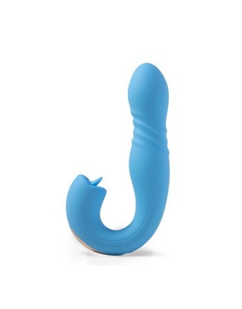 JOI THRUST bleu - Vibromasseur point G - lèche-clitoris - va et vient contrôlé par application