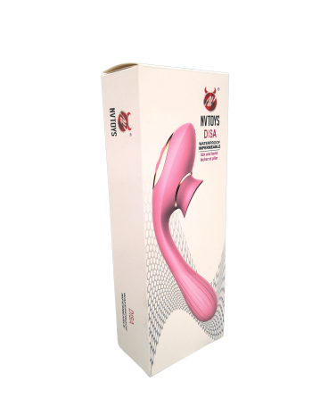 2 en 1 Stimulateur de clitoris avec langue et vibromasseur pour G USB flexible rose DISA - WS-NV025PNK