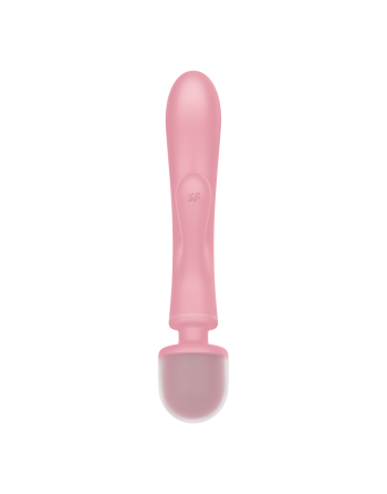 2 en 1 Vibromasseur rabbit et wand rose USB Triple Lover Satisfyer - CC597843