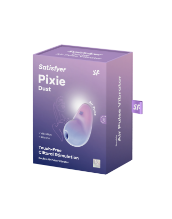 Stimulateur clitoridien par onde de pression sans contact et par vibration USB violet et rose, Pixie Dust Satisfyer - CC597836