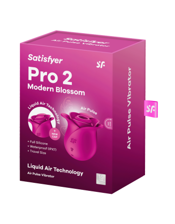 Stimulateur de clitoris rose par ondes de pression ou sans contact Pro 2 Modern Blossom Satisfyer - CC597841