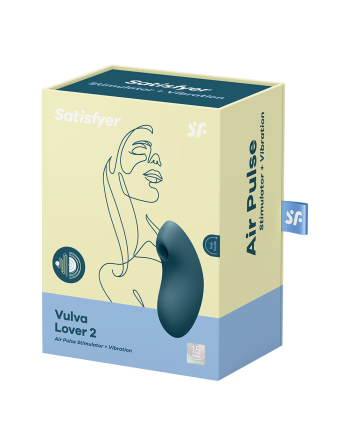 Stimulateur clitoridien par air pulsé et vibration bleu USB Vulva Lover 2 Satisfyer - CC597826