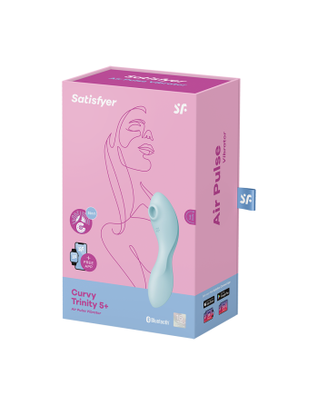 Vibromasseur connecté 3 en 1 Bleu USB Curvy Trinity 5 - CC597823