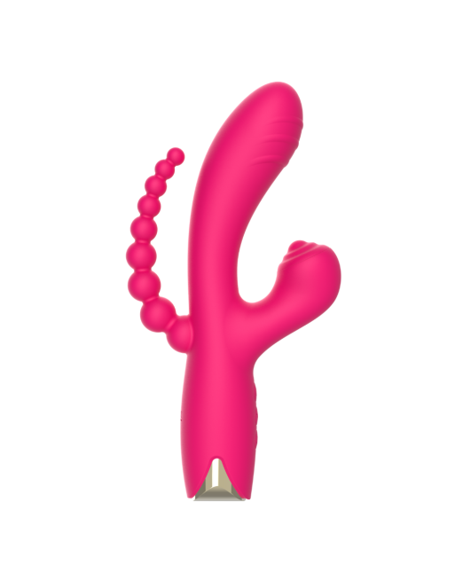 Vibromasseur triple stimulation USB rose Snappy Bunny - WS-NV062CPNK