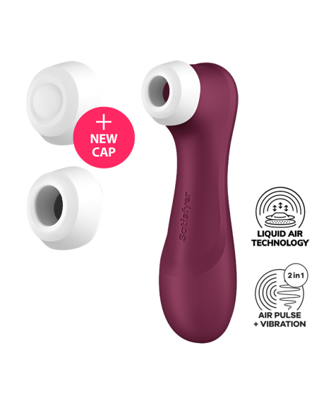 Stimulateur de clitoris 2 embouts avec techonologie Liquid Air Pro 2 Generation 3 rouge USB Satisfyer - CC597814