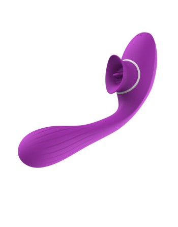 2 en 1 Stimulateur de clitoris avec langue et vibromasseur pour G USB flexible violet DISA - WS-NV025