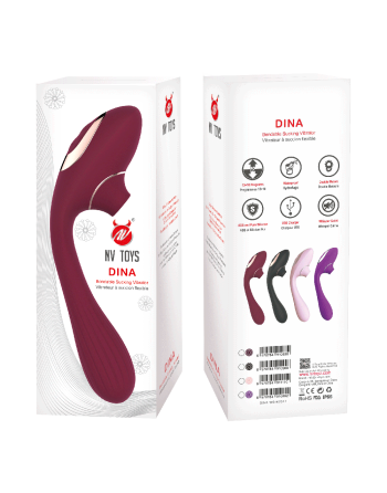 2 en 1 stimulateur de clitoris sur membrane et vibromasseur point G USB violet flexible USB violet flexible DINA - WS-NV017PUR