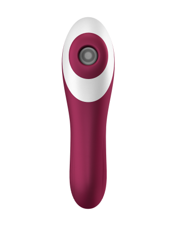 2 en 1 Vibromasseur et stimulateur de clitoris USB rouge Dual Crush Satisfyer - CC597786