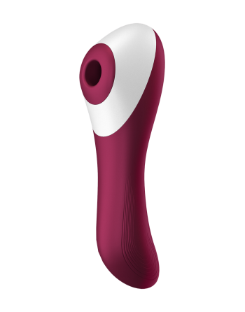 2 en 1 Vibromasseur et stimulateur de clitoris USB rouge Dual Crush Satisfyer - CC597786