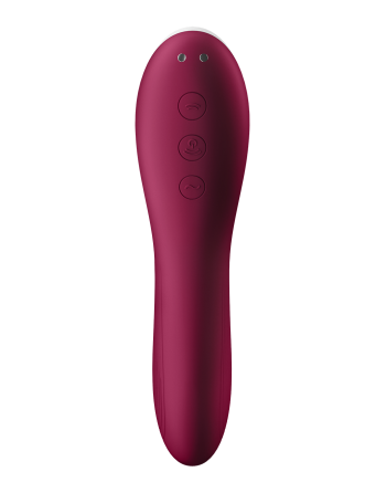 2 en 1 Vibromasseur et stimulateur de clitoris USB rouge Dual Crush Satisfyer - CC597786