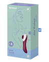 2 en 1 Vibromasseur et stimulateur de clitoris USB rouge Dual Crush Satisfyer - CC597786