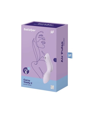 2 en 1 Vibromasseur et stimulateur de clitoris USB violet Curvy Trinity 2 Satisfyer - CC597788