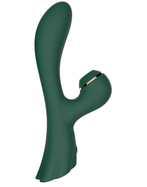 Vibromasseur double stimulation point G et clitoris par vibrations membrane vert USB - FAIRYGREEN