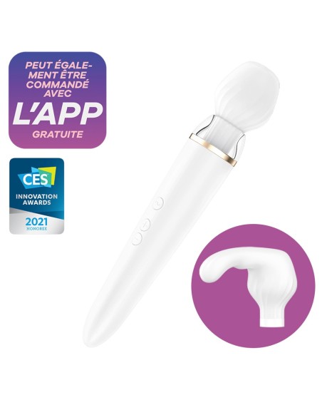 Double wand blanc connecté USB Double Wand-er Satisfyer - CC597756