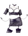 Soutien-gorge à armatures noir et porte-jarretelles sexy grande taille - OR2221233BLK