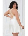 Nuisette grande taille satinée blanc - DG12028XWHT