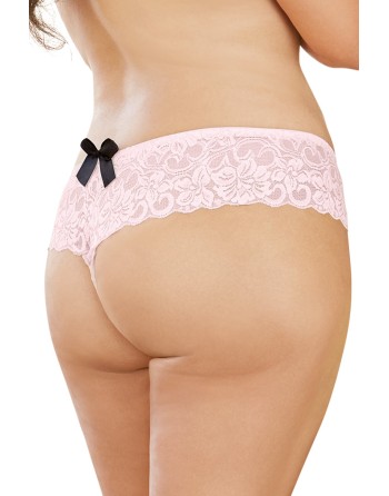 Boyshort dentelle ouvert vieux rose - DG7177XVPK