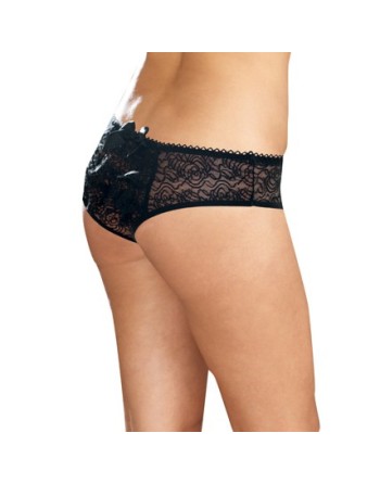 Panty taille basse, ouvert, fronces au dos - DG1300XBLK