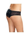 Panty taille basse, ouvert, fronces au dos - DG1300XBLK