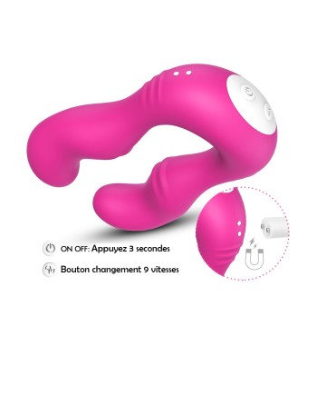 Vibromasseur Rose en forme de U double tête stimulateur point G - USK-V07PNK